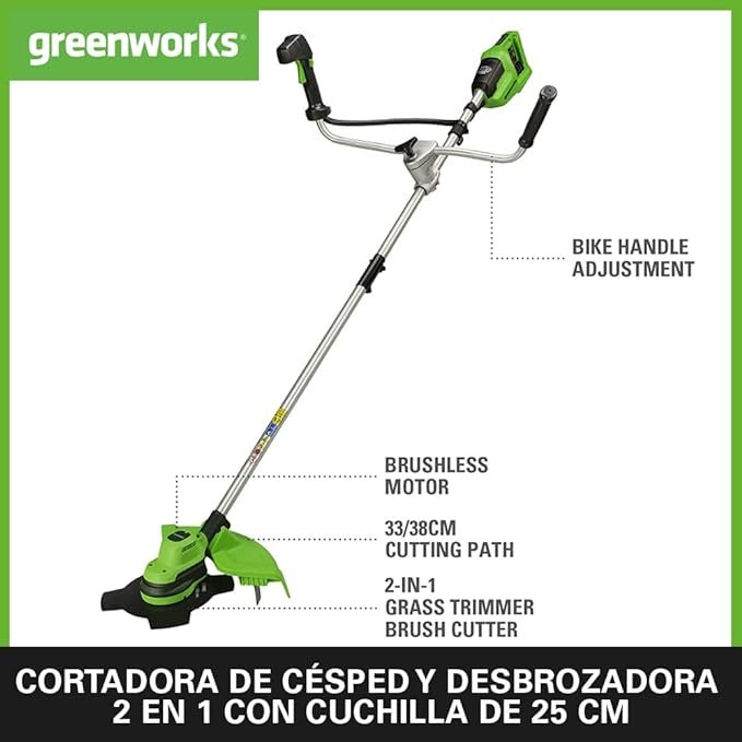 desbrozadora Greenworks GD24X2BCBK4x